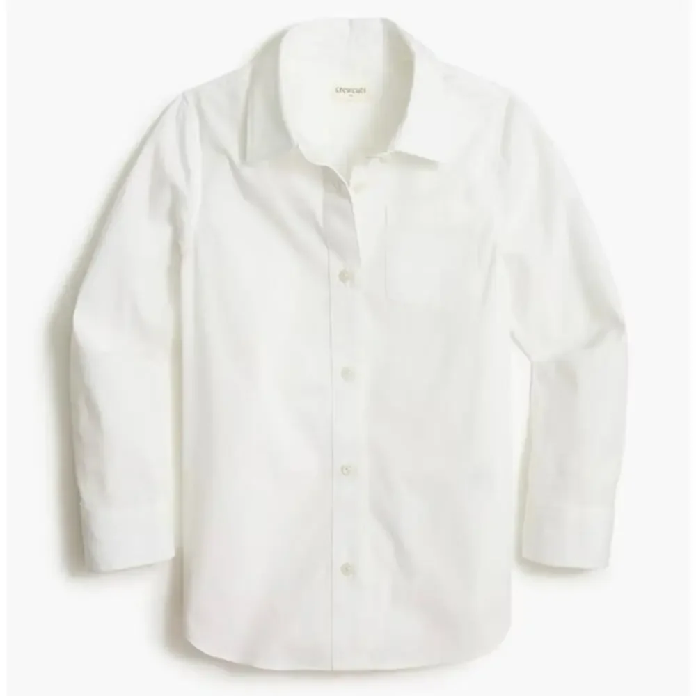 NWT J.Crew Crewcuts Girls' Cotton Blend Button Up White Shirt Size 8
